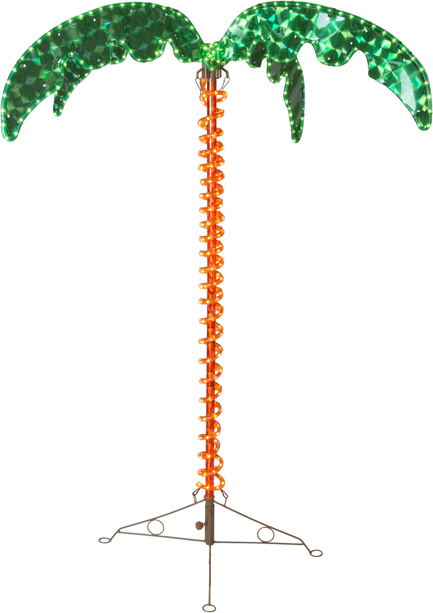 Deluxe Tropical LED Rope Light Palm Tree with Lighted Holographic Trunk and Fronds (4.5 Foot)