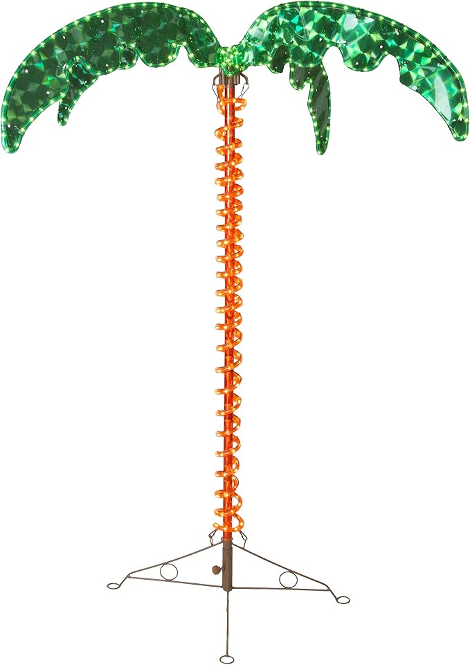 Palm Tree Color Rope Amazon.com: Deluxe Tropical LED Rope Light Palm Tree with Lighted ...