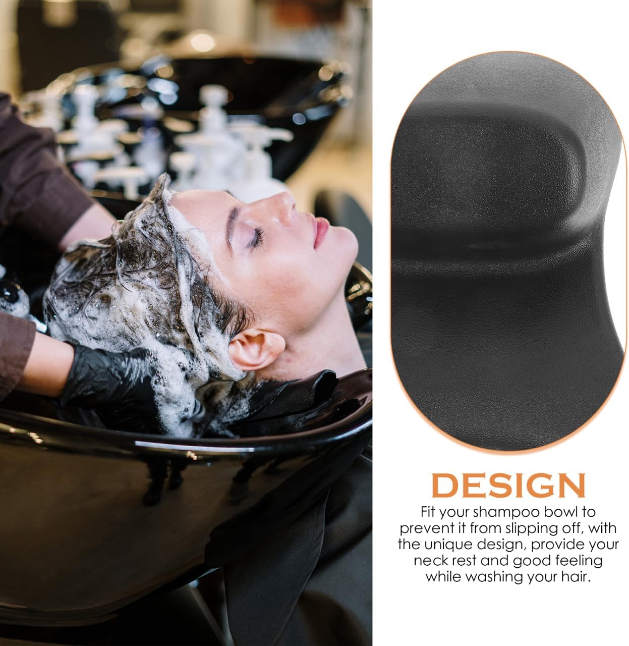 Salon Shampoo Bowl Neck Pillow Soft Hair Wash Cushion with Ergonomic Neck Support for Spa and Hair Washing Basin 9.05X7.48X3.54In