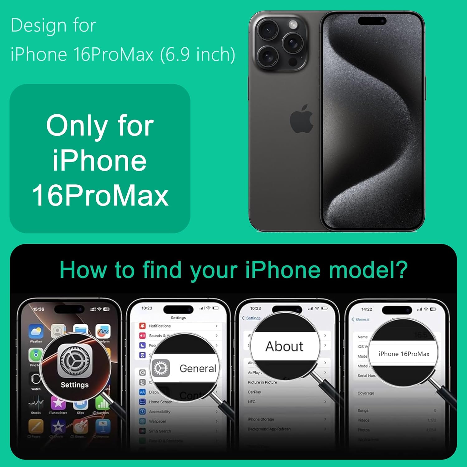 ONES Magnetic for iPhone 16 Pro Max Case, [Compatible with MagSafe] [Military-Grade Drop Protection] Carbon Fiber Pattern, Shockproof Protective Hard Back Cover for iPhone 16 Pro Max Phone, Black