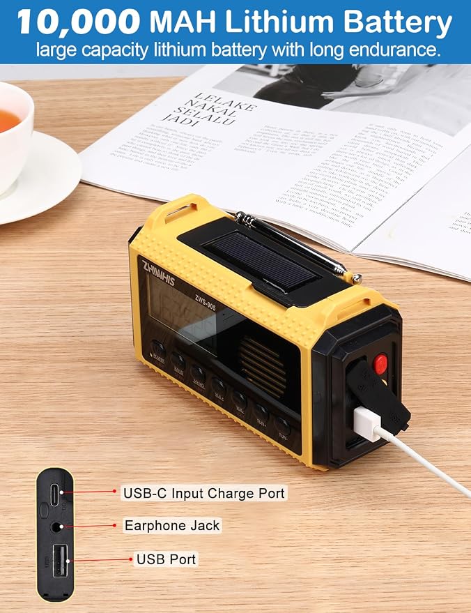 Radio de Emergencia ZWS-905 con Luz y Alarma SOS miniatura 4