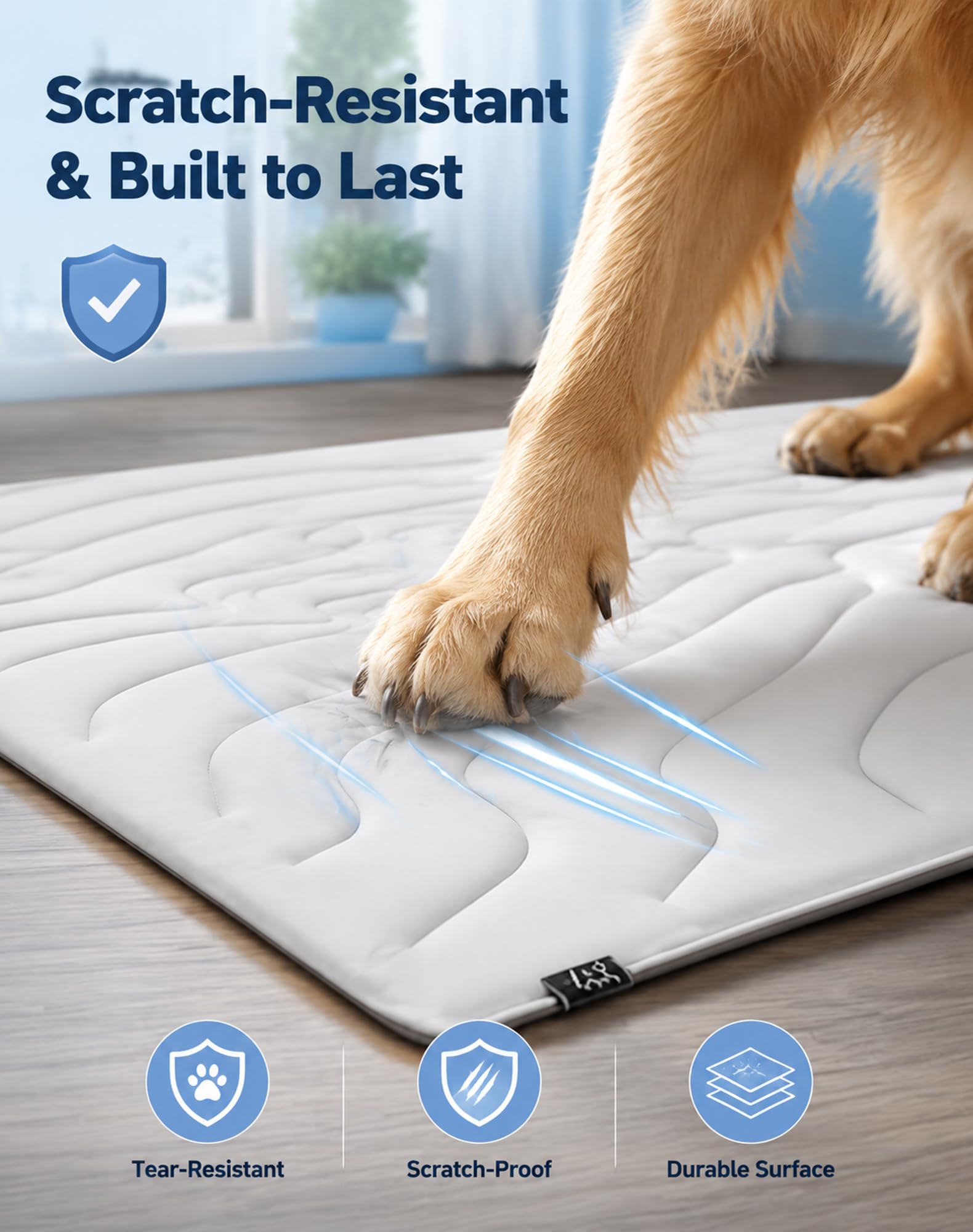 Pawfroste Manta Refrescante Para Perros, Fresco Al Instante (Beige L) | Alfombrilla Refrescante Para Perros, Fácil De Limpiar, Resistente a Arañazos Y Al Desgaste, Ideal Para Uso En Exteriores