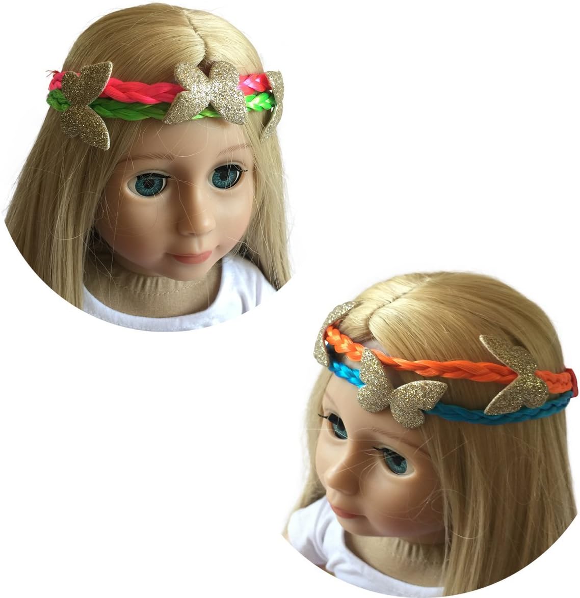 18 Inch Doll Headband Set of Two - Braided Hair Wraps Set of 2 for Dolls - Fits American Girl