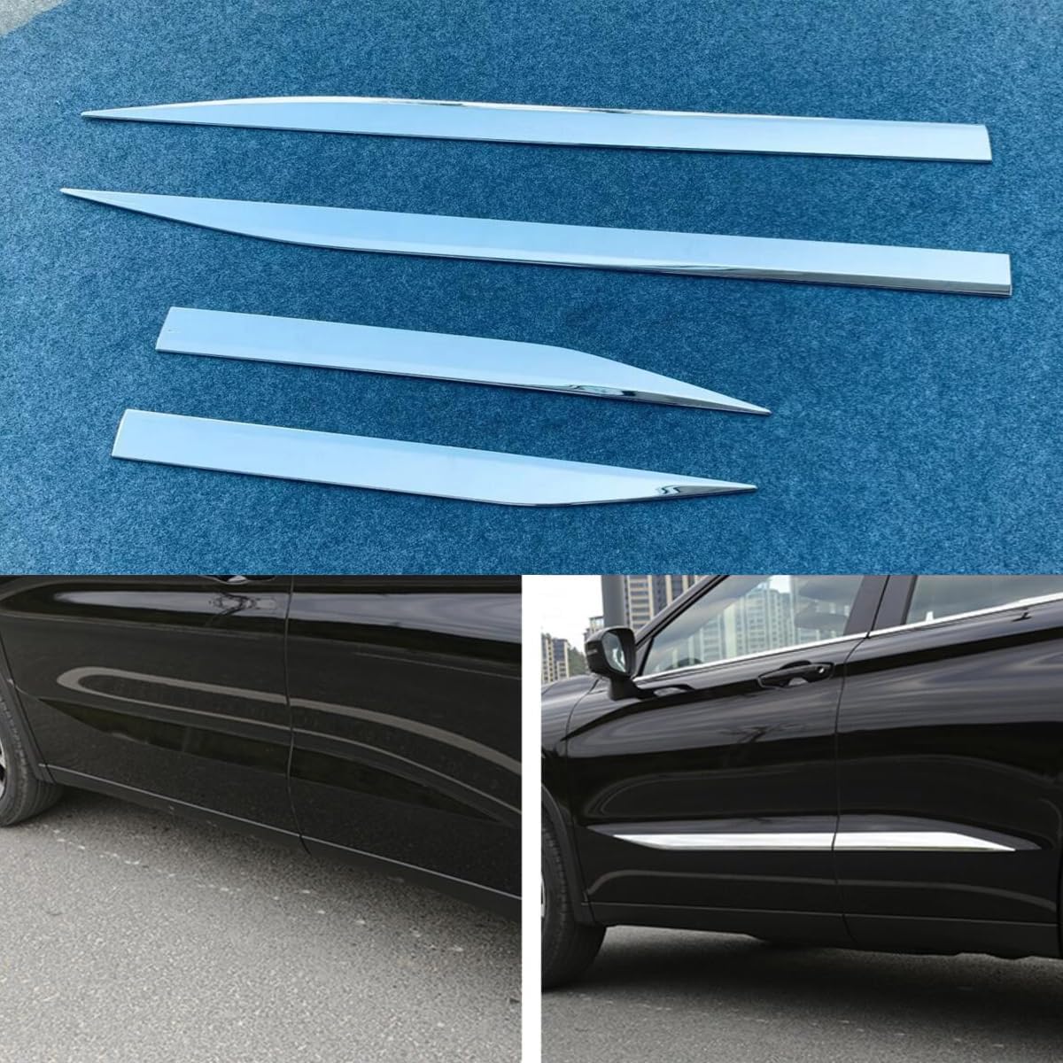 ABS Chrome Car Body Door Side Molding Trim sill Cover Guard Compatible for Mitsubishi Outlander 2022 2023 2024 2025, silver