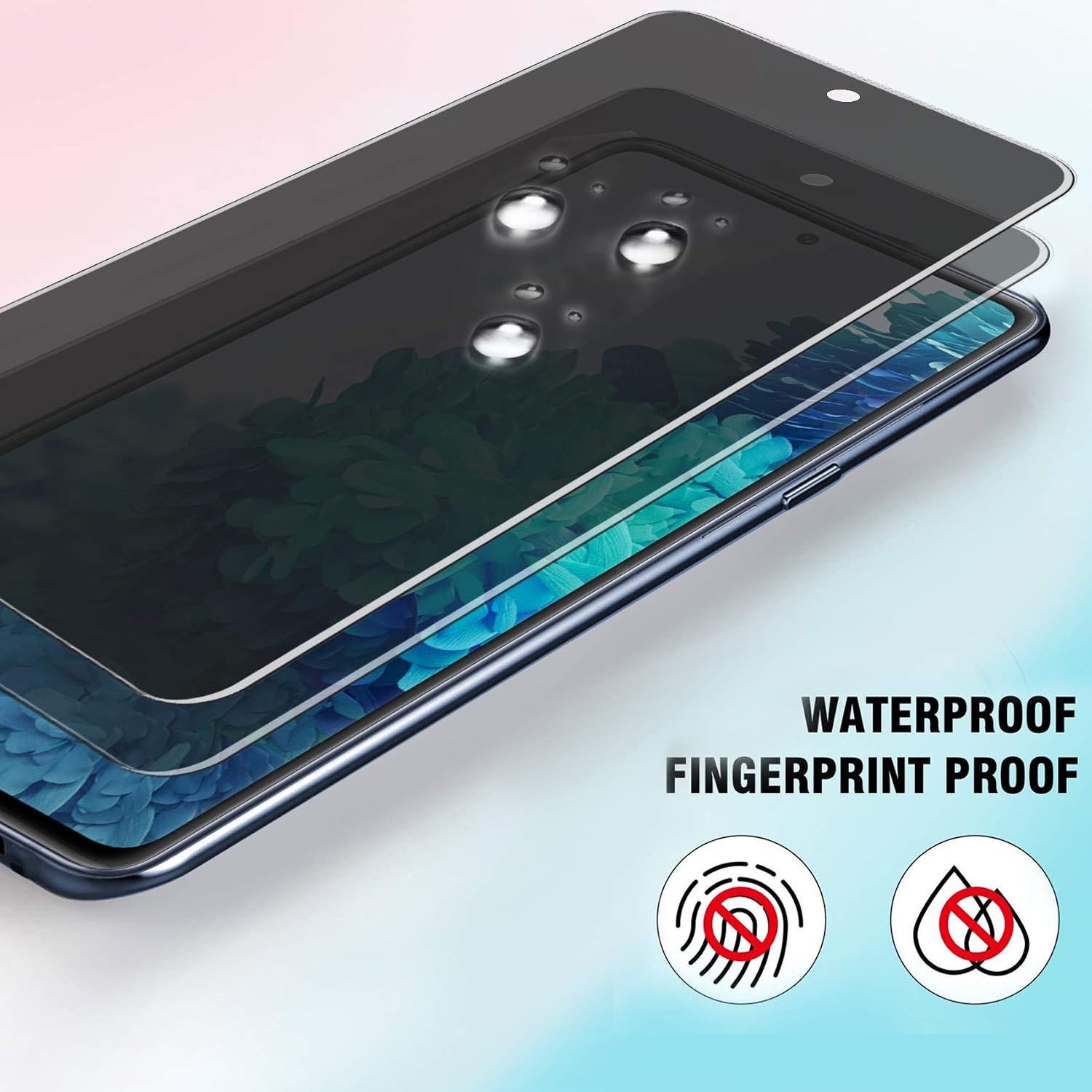Ferilinso [4 Pack] 2 Pack Privacy Screen Protector + 2 Pack Camera Lens Protector for Samsung Galaxy S20 FE [HD] [Tempered-Glass] [Case Friendly] [Anti-Fingerprint] [Easy Installation]