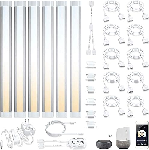 Luces LED inteligentes para debajo del gabinete, funcionan con Alexa, Siri, Echo, Google Home e IFTTT (no requiere Hub), 2700K a 6500K
