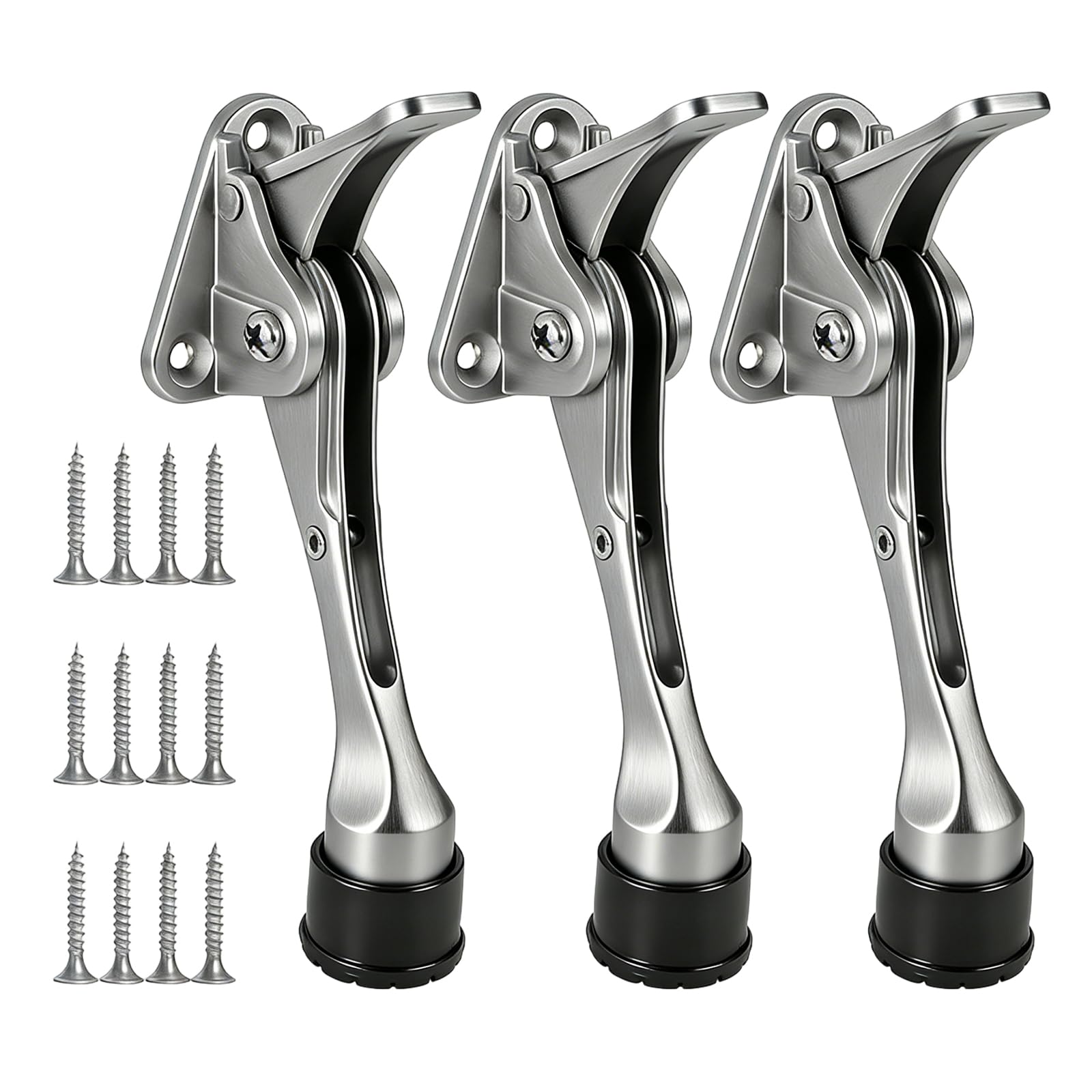 Type Zincs Alloys Door Stoppers with Nonslip Rubber Base Wall Protectors Doorstops for Commercial and Home Use Foot Operated Door Stop