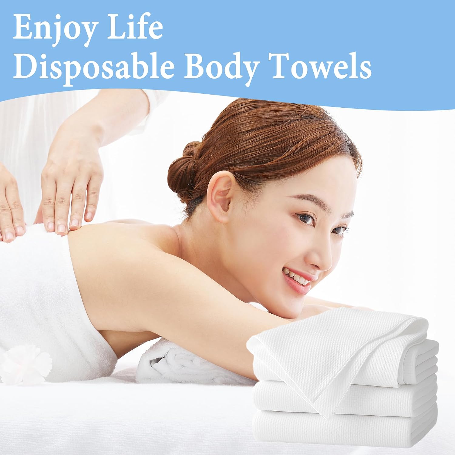 Disposable Hair Towels 100 Count, Soft Absorbent Salon Towels 12 x 28 Inch, Single Use Towels for Hair Drying, Beauty Salon, Spa, Barber Shop, Gym, Travel and Hotel