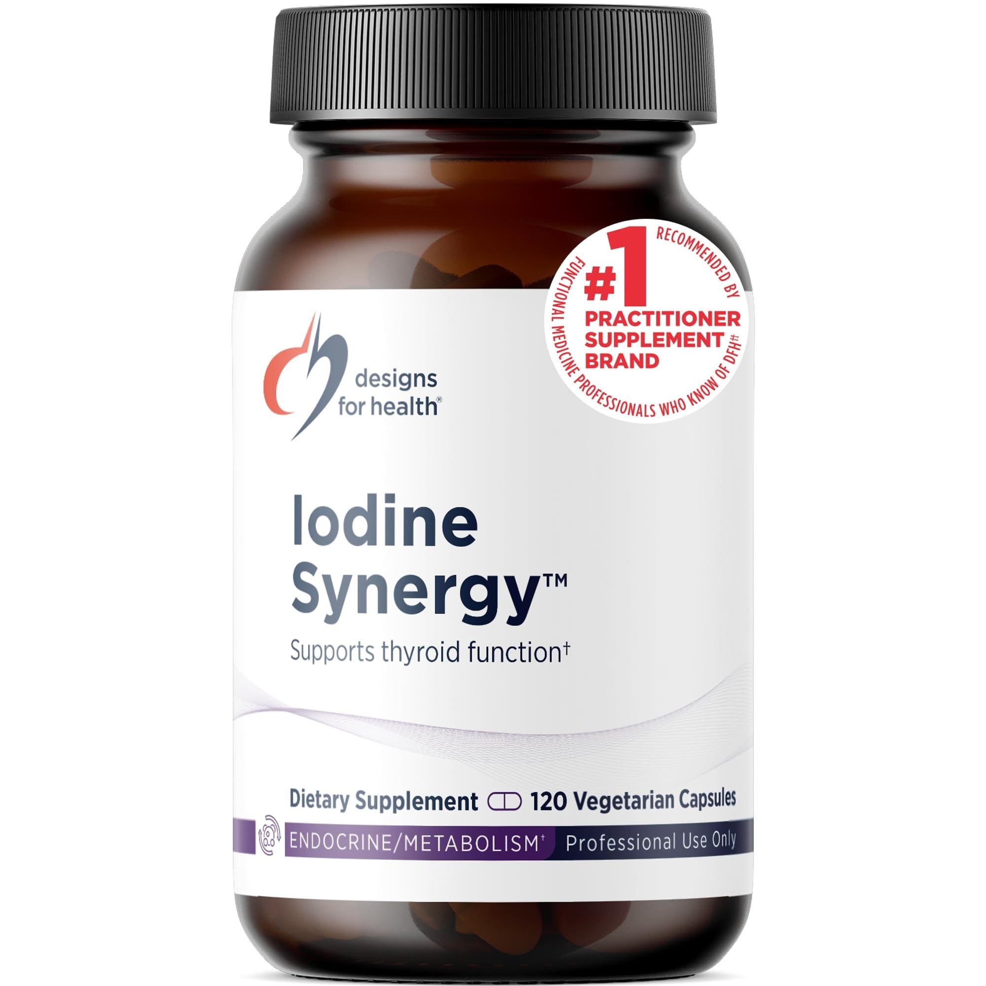 Designs for Health Iodine with Selenium, Iodine Synergy, 120 Capsules Standard Packaging