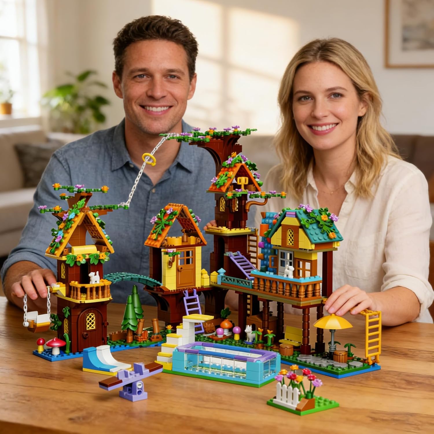Tree House Building Set Compatible with Lego Friend, 947 PCS Adventure Camp Building Toy, Forest House Building Kit Birthday Gift for Adult Age 14+ Years