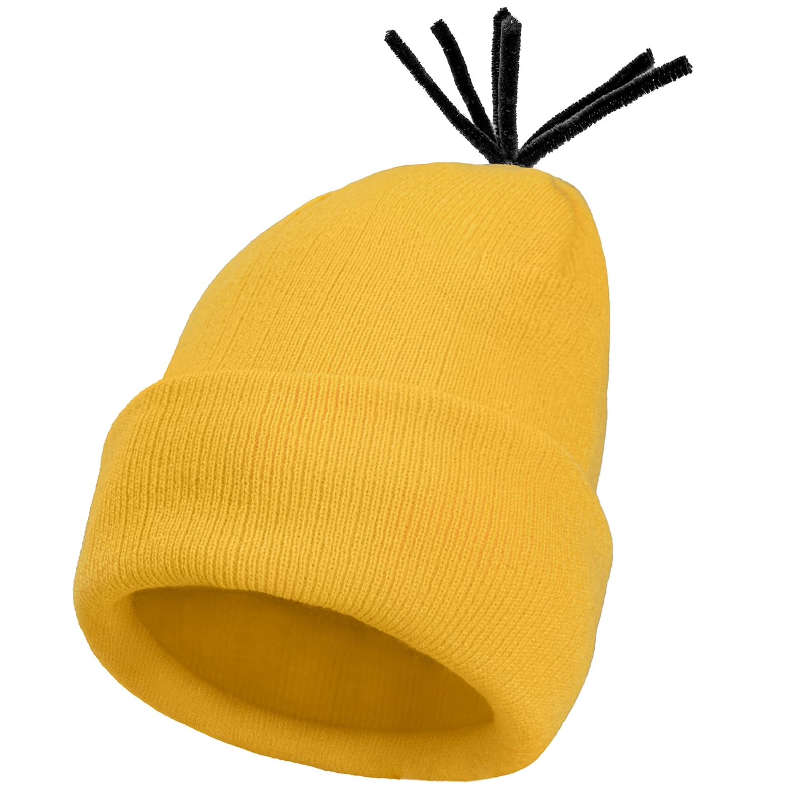 FVCENT Men's Costume Accessory 3 Pcs Halloween Includes Vintage Steampunk Goggles Glasses Yellow Beanie Knit hats Black Gloves (yellow) - Image 4