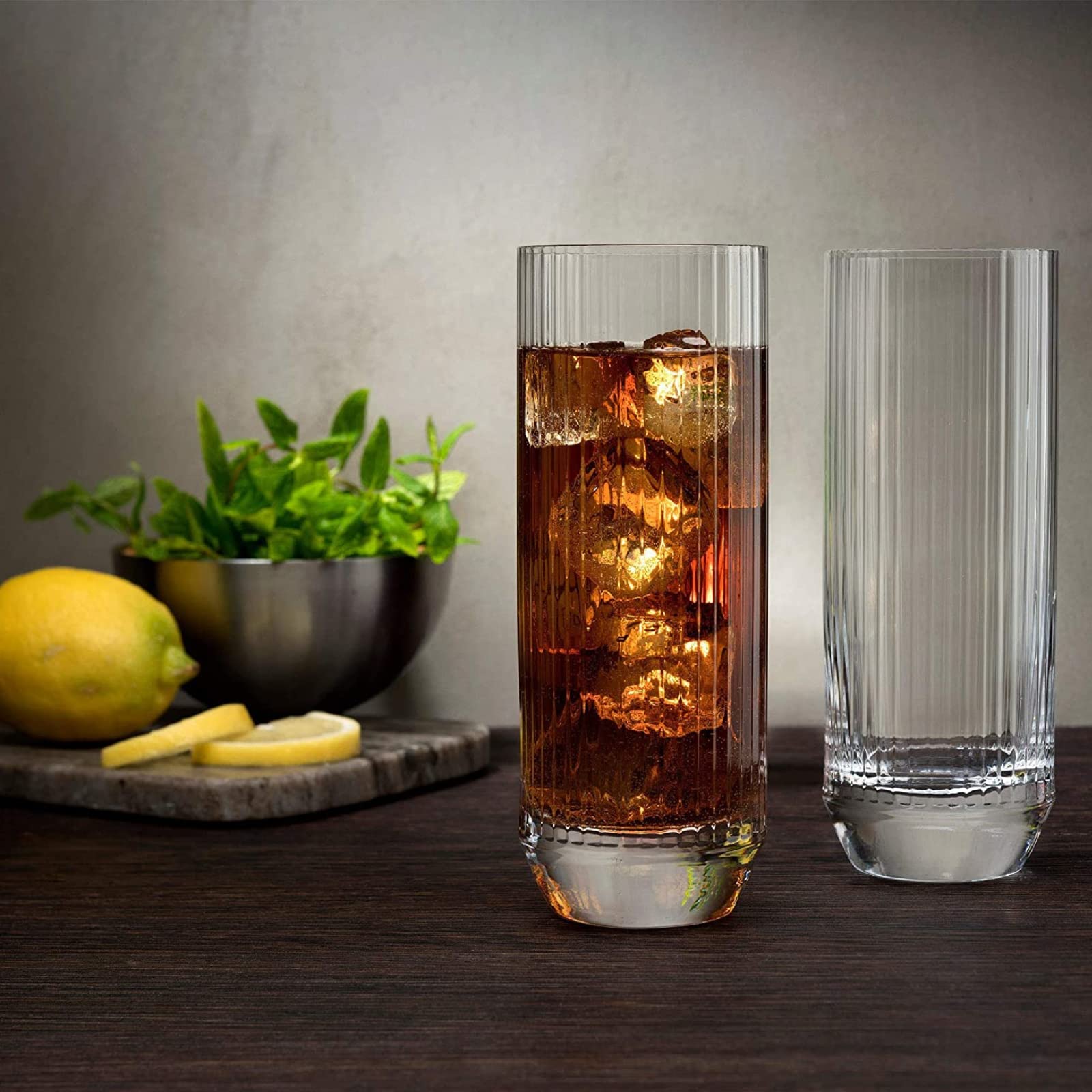 Amazon.com | Nude Glass Big Top Set of 4 High Ball Glasses Crystal