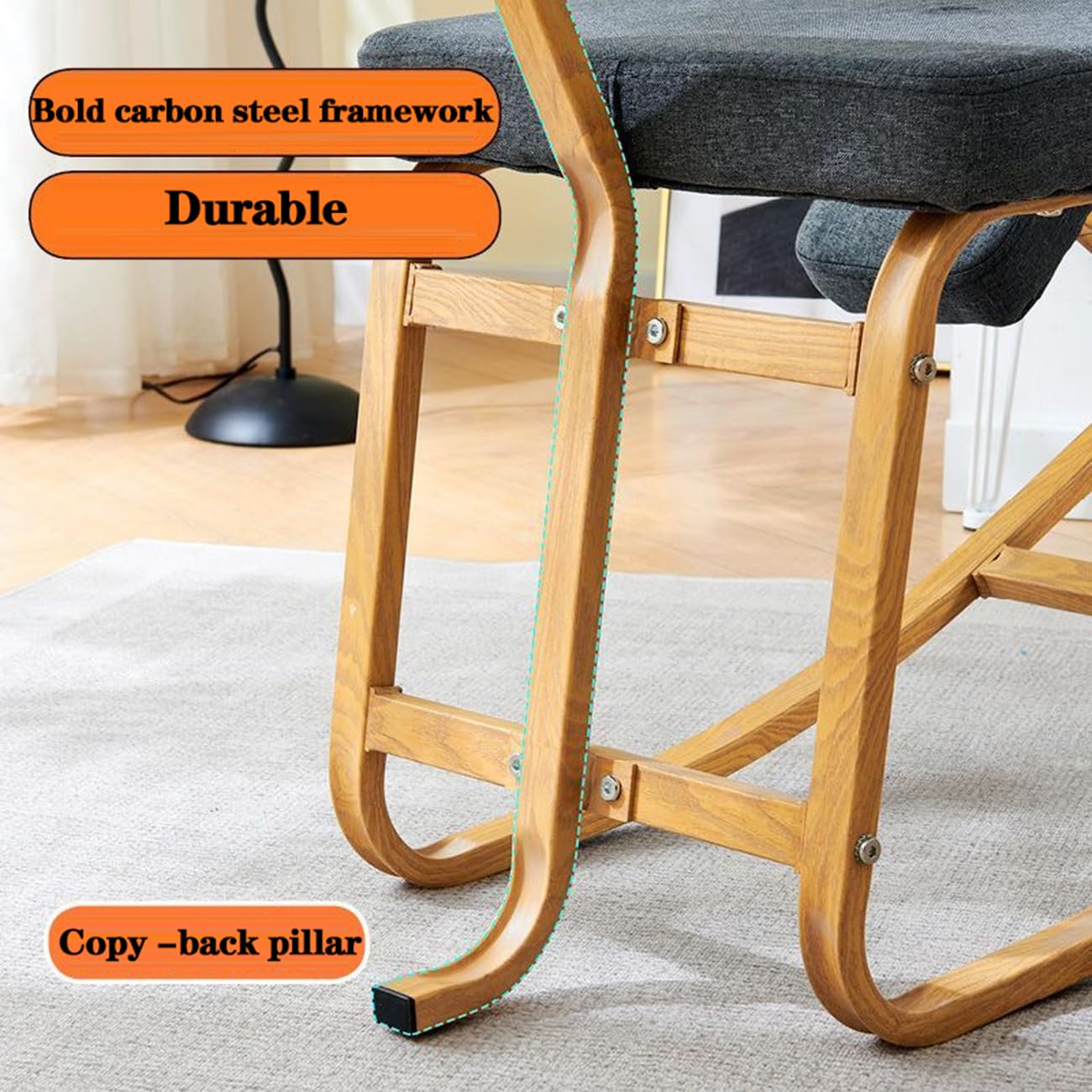 Silla De Rodillas ErgonóMica, para El Hogar Y La Oficina con Respaldo CorreccióN De La Postura Cojines Gruesos Y CóModos,Grey