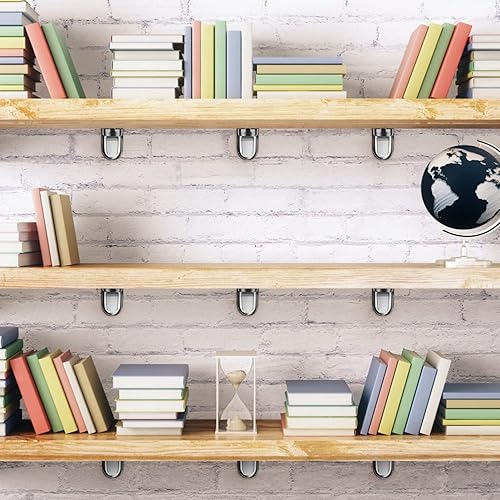 Miniatura 2 de TEHAUX 40 clavijas de estante en forma de L, soportes de estante de gabinete chapados en níquel para cocina y muebles, clavijas de soporte con