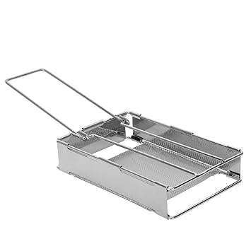 Camp Stove Toaster, Exquisite Stainless Steel Handheld Portable Camping Toaster, Practical Travel Camping