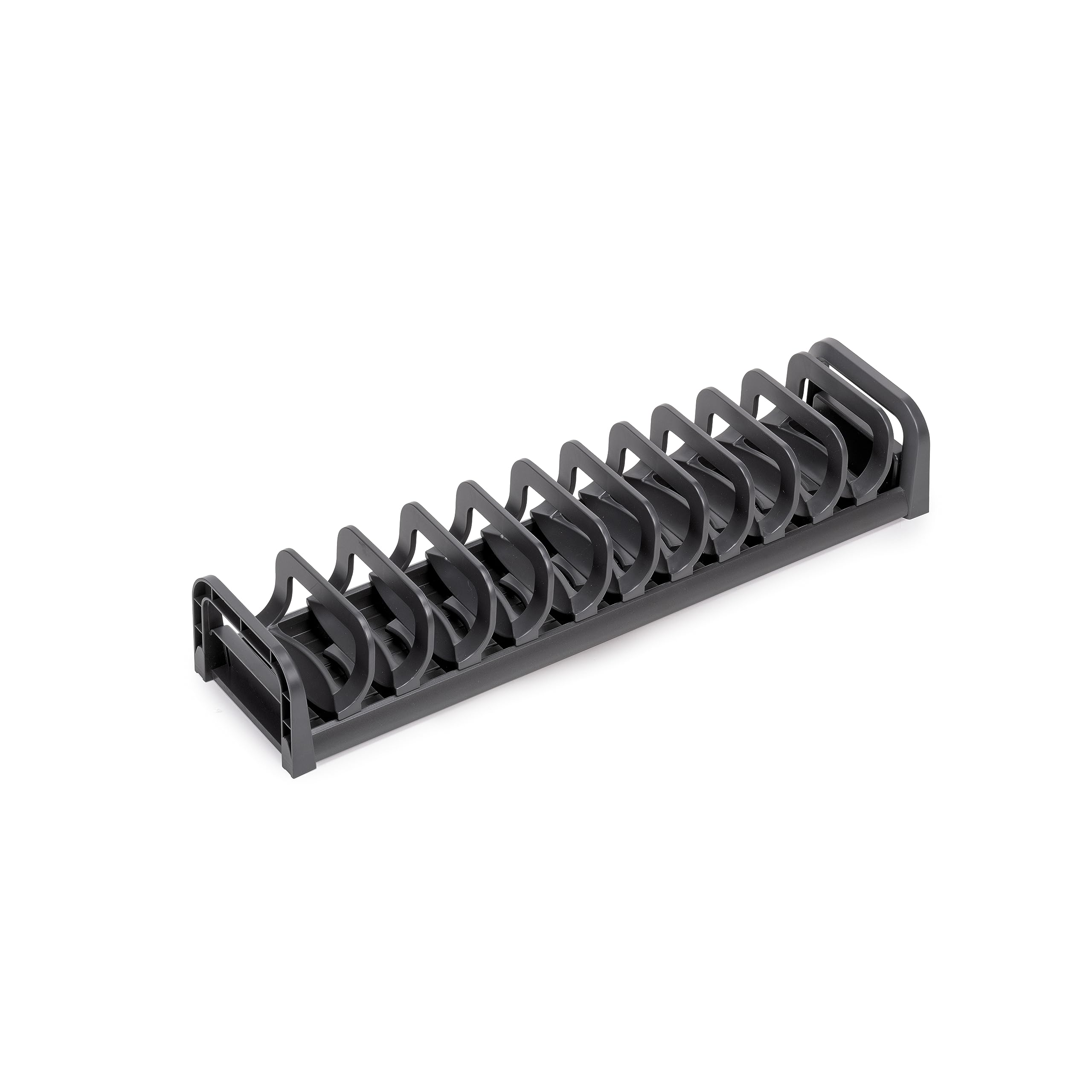 Emuca - Plate Holder for Drawer, 120x470 mm (4,7x18,5 inch), Anthracite Grey, Aluminium and Plastic