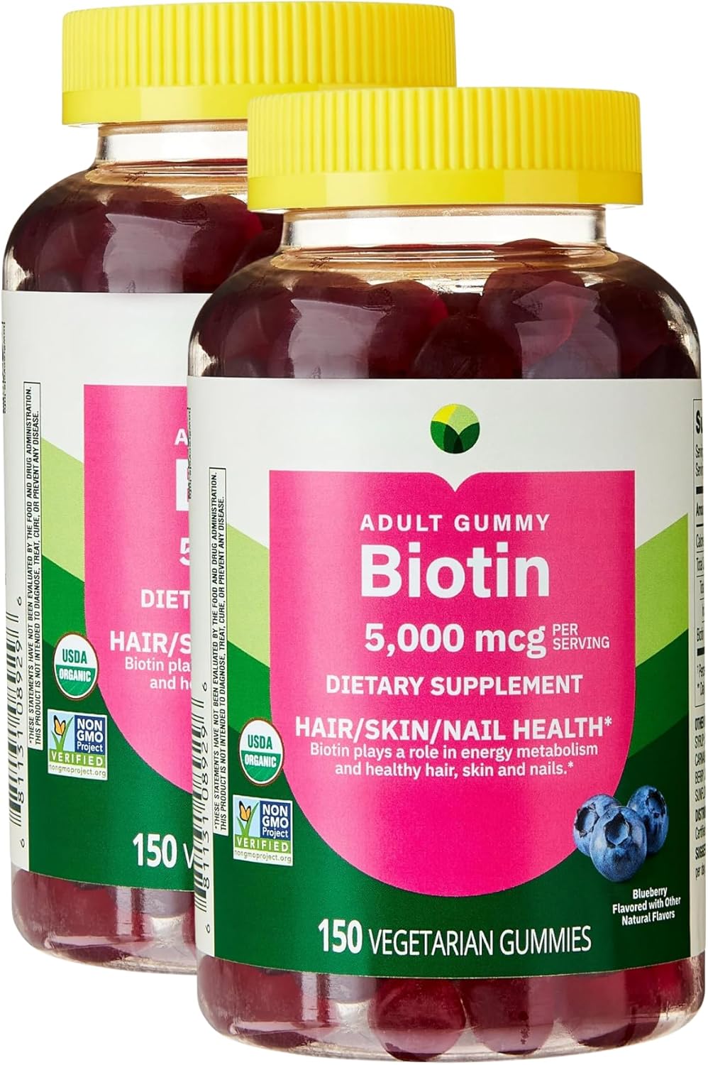 KP+ Biotin | Biotin 5,000 mcg Gummies | Supports Hair, Skin & Nail Health | 150 Vegetarian Gummies | Blueberry Flavor | Pack of 2