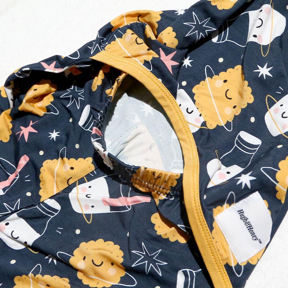 HUGH & HONEY SnugFlex™ Romper, Bamboo Viscose, Baby and Toddler Pajamas, No Zip with Convertible Hands and Feet Coverage