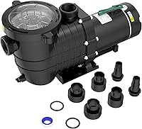 Seeutek 1.5 HP Pool Pump Above Ground Inground Pools 6600 GPH Self-Priming Dual Voltage Quiet Strainer Basket