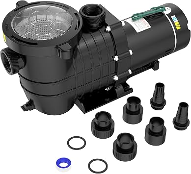Seeutek 1.5HP Pool Pump for Above/In Ground Pools, 115V/230V 6600GPH