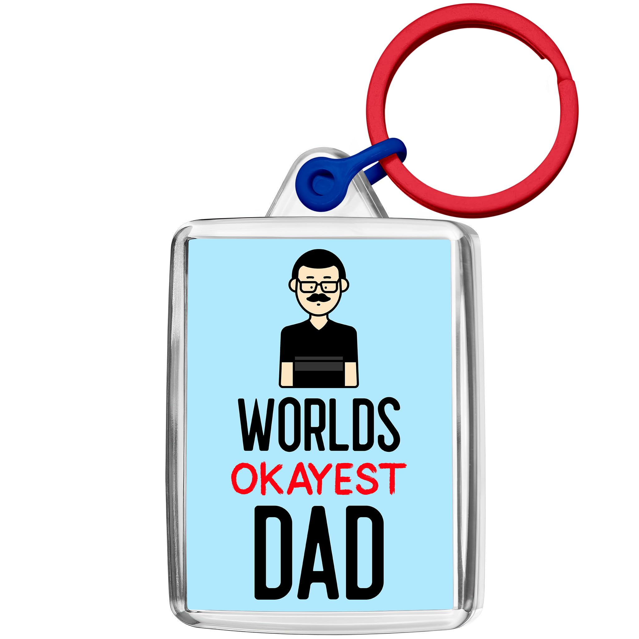 Pixly® Worlds Okayest Dad Keyring Key Fob Keychain Joke Keepsake Funny Fathers Day Gift for Him