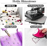 Vista 5 de 1440 piezas de diamantes de imitación termoadhesivos SS20 color púrpura2 con parte posterior plana, gemas de cristal de vidrio para ropa, camisas