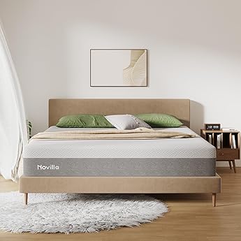 Novilla 10 Inch King Mattress Gel Memory Foam with Comfort Foam & Breathable Soft Cover for Cool Sleep King Size Mattress in a Box Medium Plush