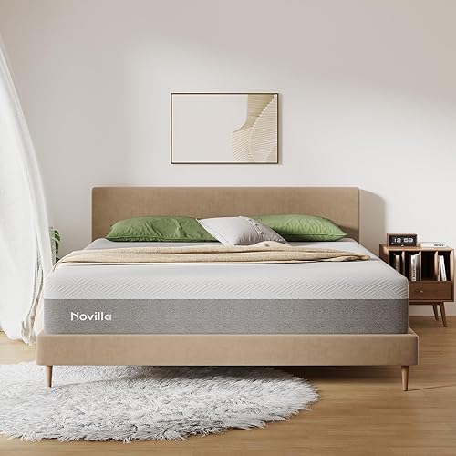 Novilla King Mattress, 10 Inch Gel Memory Foam King Size Mattress for Cool Night & Pressure Relief, Medium Plush Bed, Bliss - Grey - King - 10 Inch