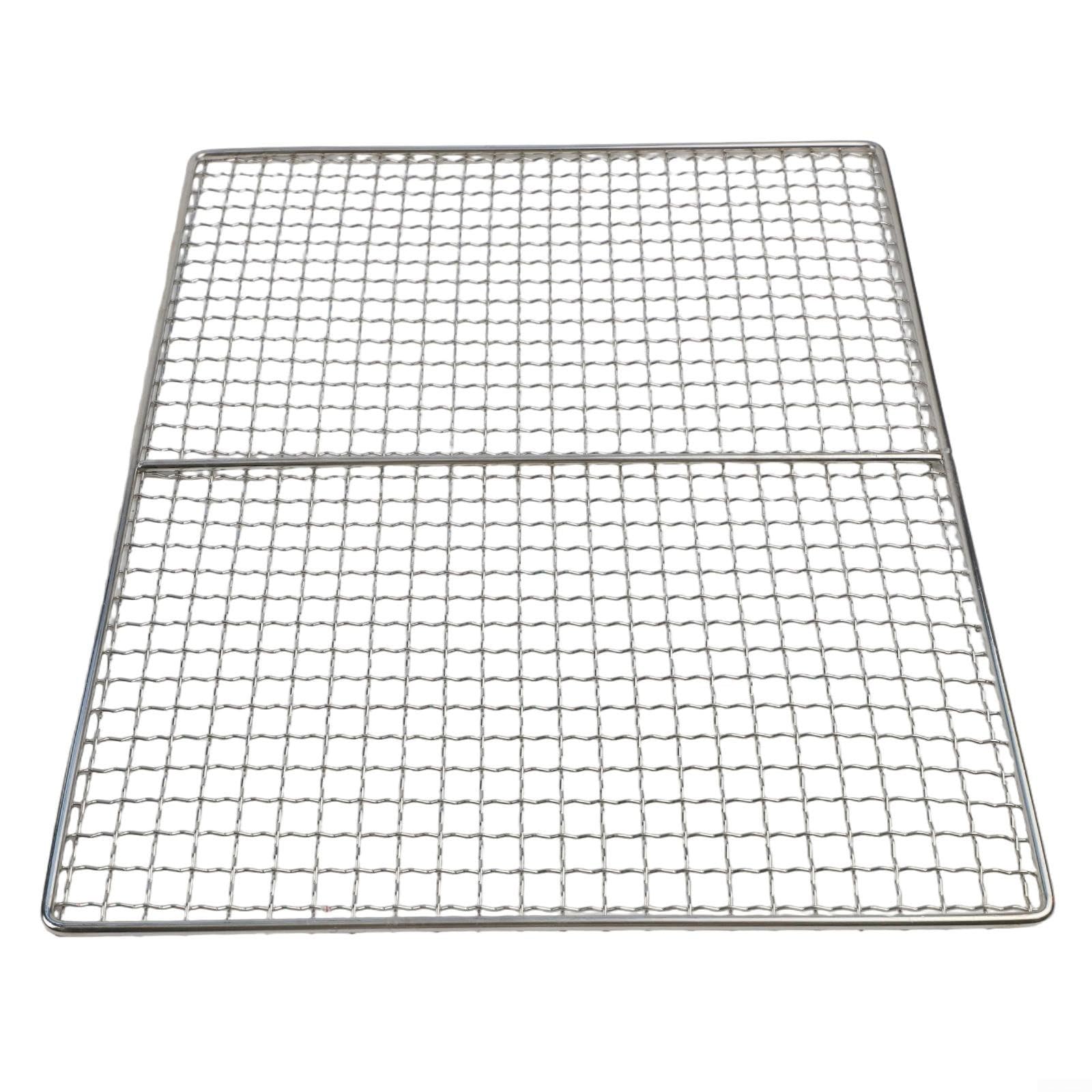 Vootnifig 304 Stainless Steel BBQ Grid, Square Mesh Grill Grate for Outdoor Camping and Home Cooking, Wire Rack Baking Tray(40×30)