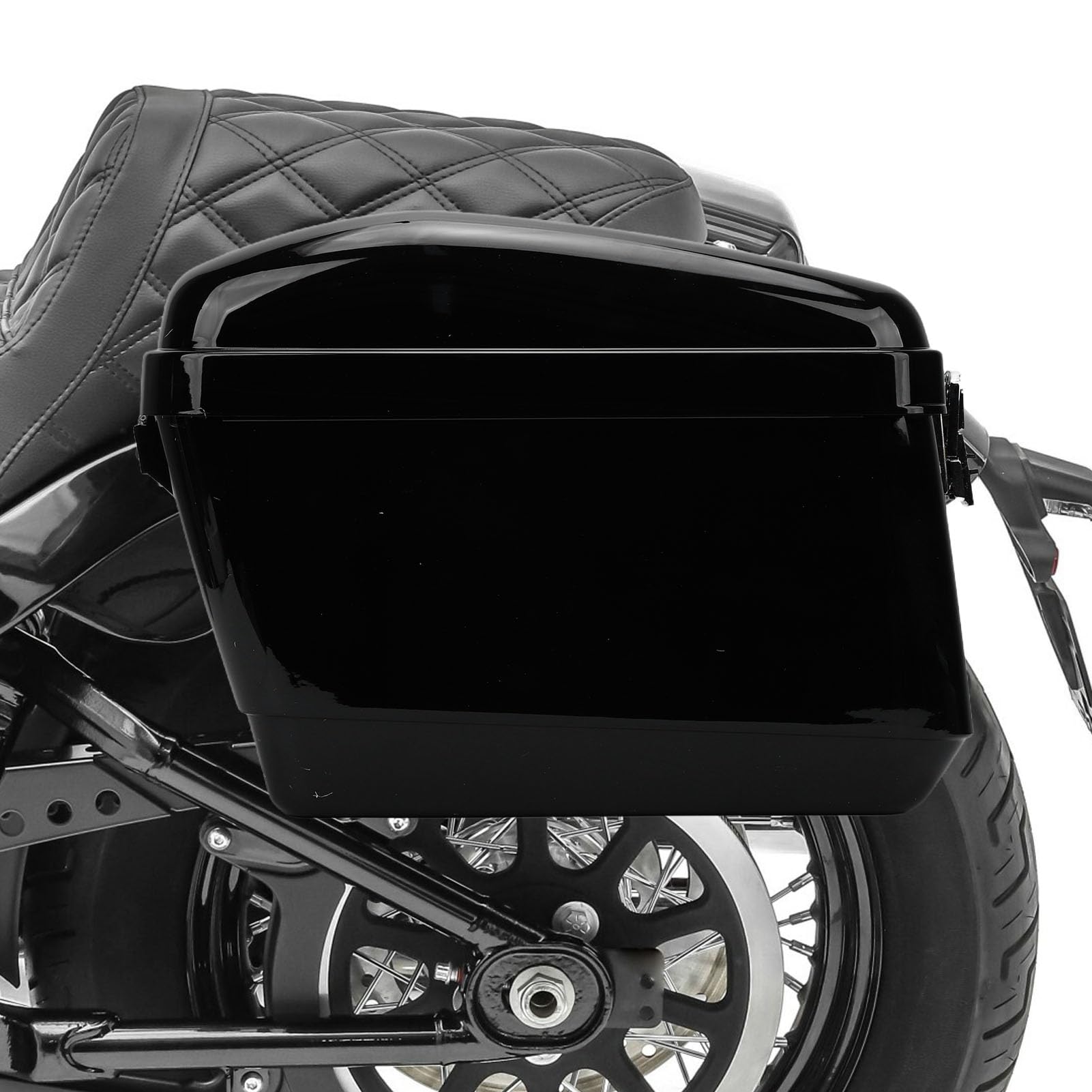 Cocoarm Sacoches Rigides Résistantes aux Intempéries pour Moto, capacité de 45l, Coffre pour, Adaptées aux Pilotes Cruiser, ABS Noir | Rangement latéral en ABS robuste, finition noir brillant, fixation universelle pour cruiser, bagagerie moto verrouillabl