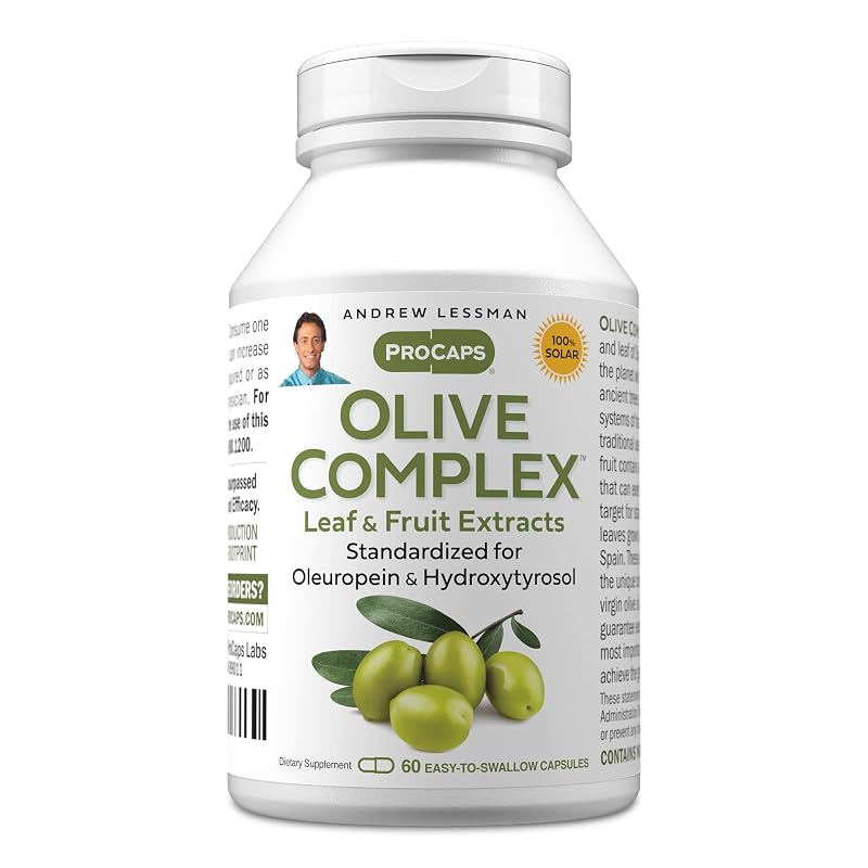 ANDREW LESSMAN Suplemento Fitoterápico de Folha de Oliveira — Extratos de Folha e Fruto de Oliveira — 60 cápsulas