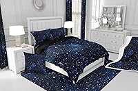 Vista 4 de Erosebridal Funda de edredón de cielo estrellado, juego de ropa de cama de galaxia, funda de edredón con temática de astronomía de cielo degradado