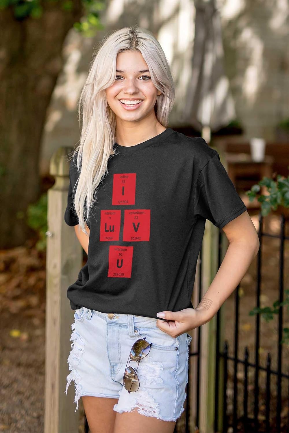 I Love You Periodic Table Chemistry Womens Graphic T Shirt Tees