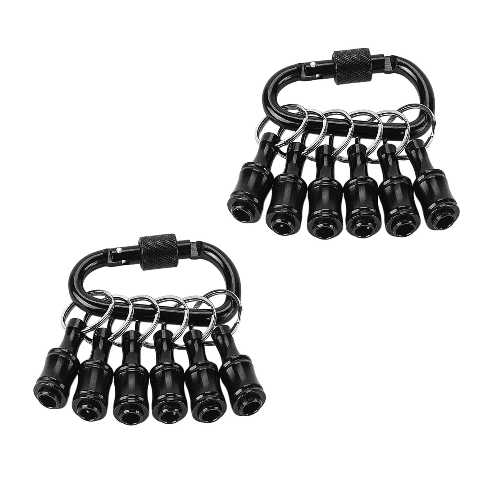 1 support d'embouts de tournevis à tige hexagonale de 10,2 cm en alliage d'aluminium avec barre d'extension, adaptateur de vis, porte-clés portable avec mousqueton pour conducteurs électriques à main