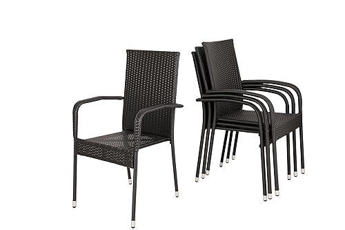 Patio Sense Morgan Outdoor Wicker Chair | Set of 4