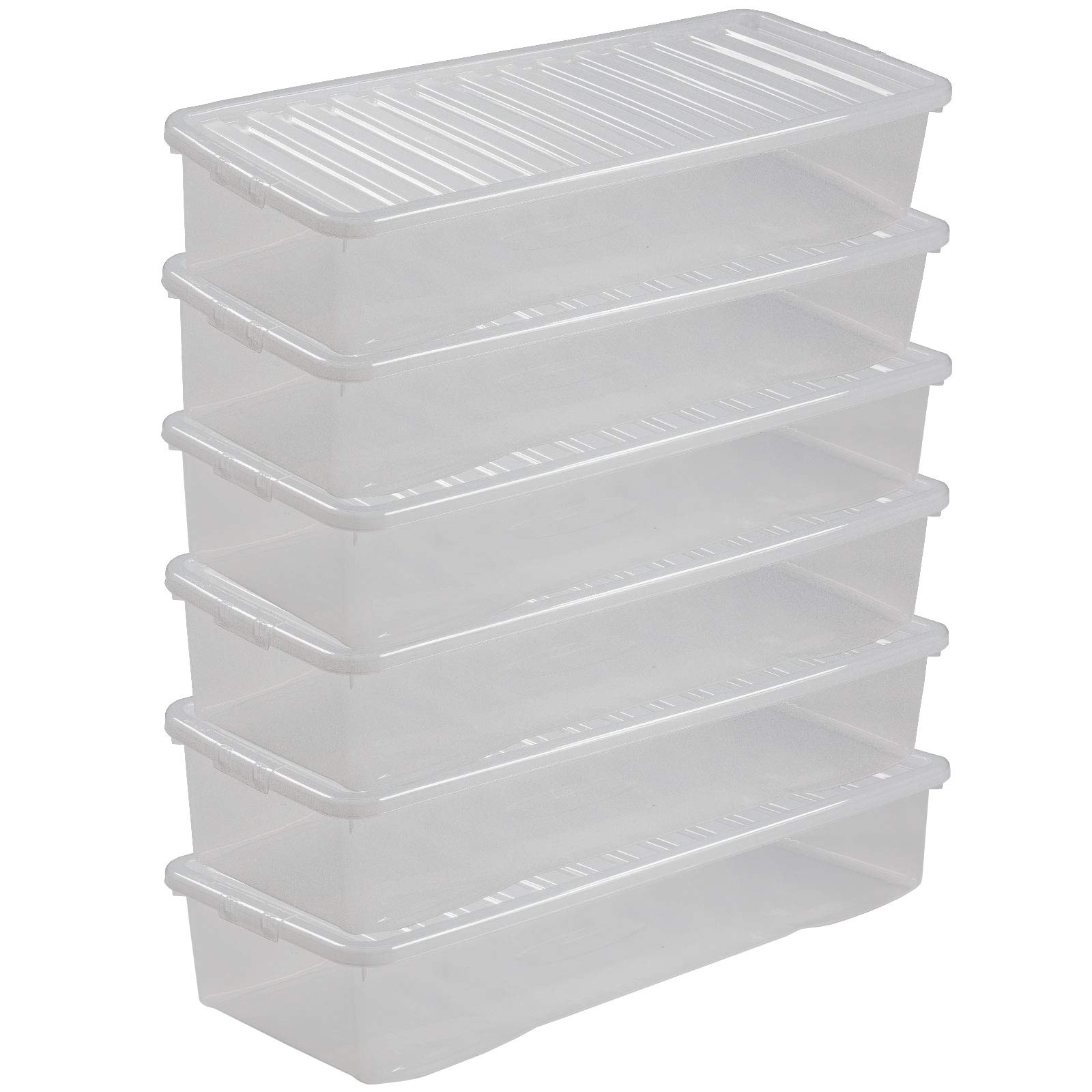 UNTERBETTKOMMODE 18CM 6 Stück 55L 99x40x18cm transparent klar Kunststoff