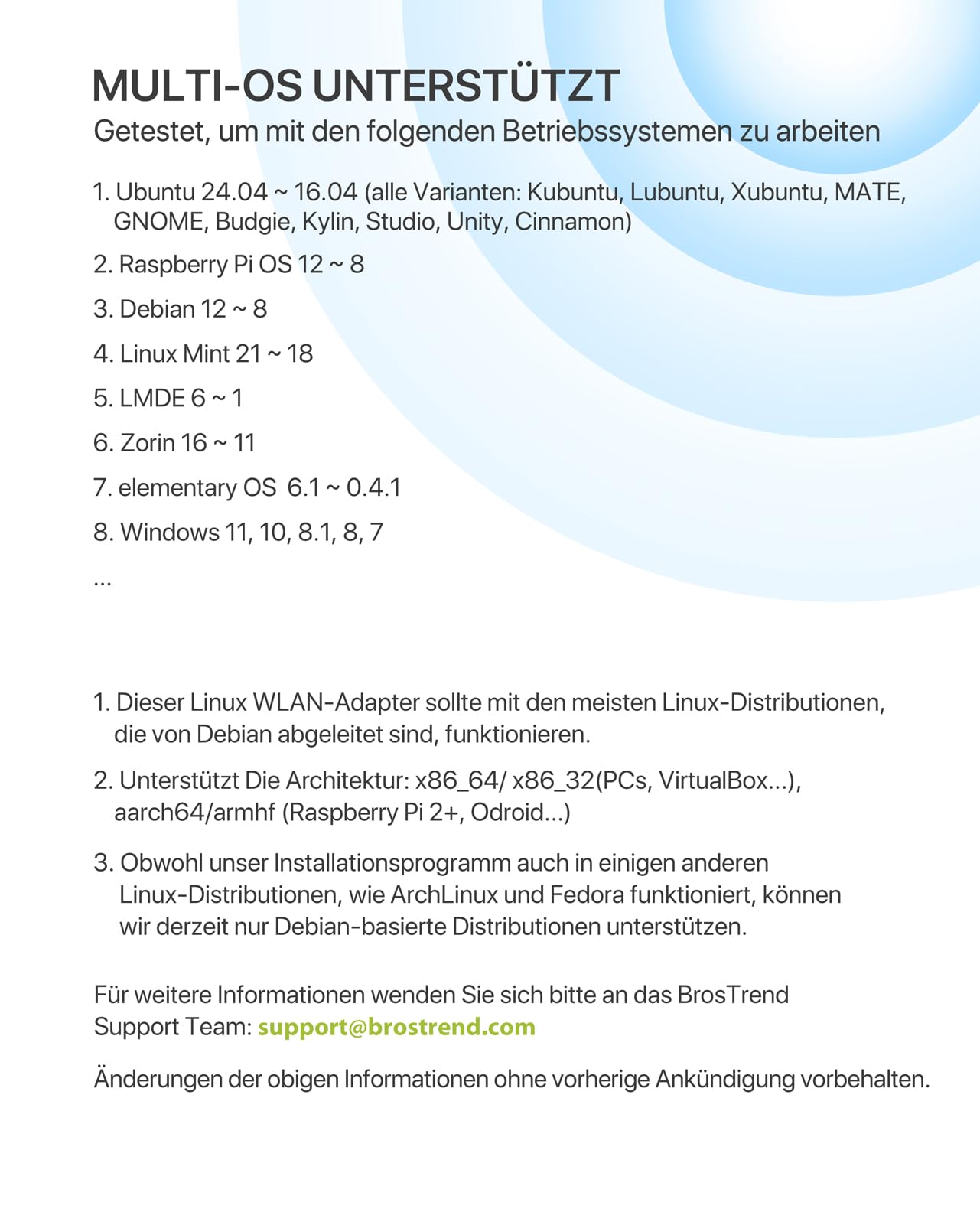 BrosTrend 1200 Mbit/s USB WLAN Stick für Linux & Windows, Große Reichweite | Dualband, Unterstützung Kali, Ubuntu, Mint, Debian, Lubuntu, Xubuntu, Mate, LMDE, Raspberry Pi OS, 5dBi WiFi Antennen, USB3.0