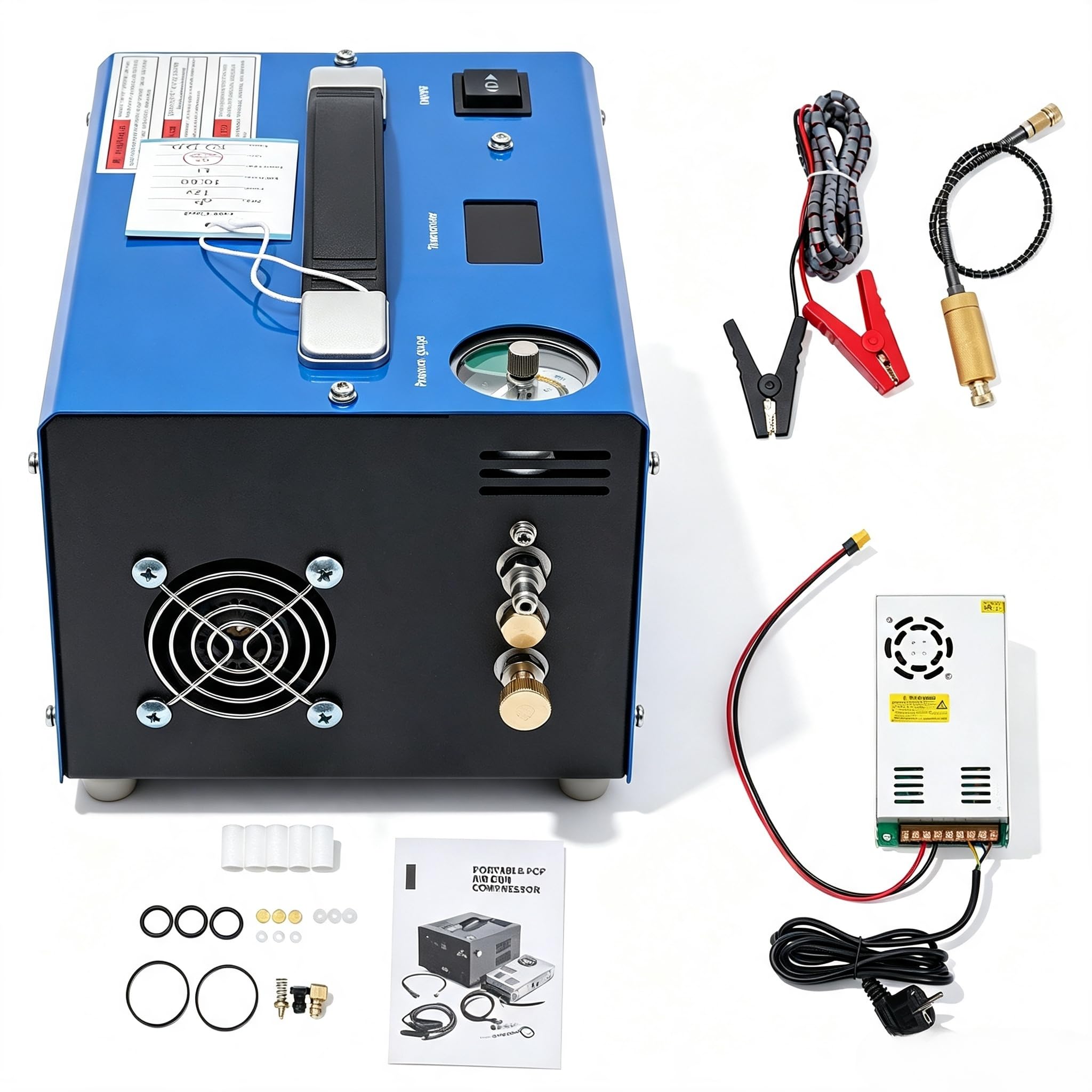 4500psi Pcp Luftkompressor Hoch Druckluft Pumpe Kompressor 30mpa Luftkompressor Pumpe 250w Blau Kompressoren Mit Transformator Für Luftgewehre, Paintball, Tauchflaschen Und Druckluftbehälter