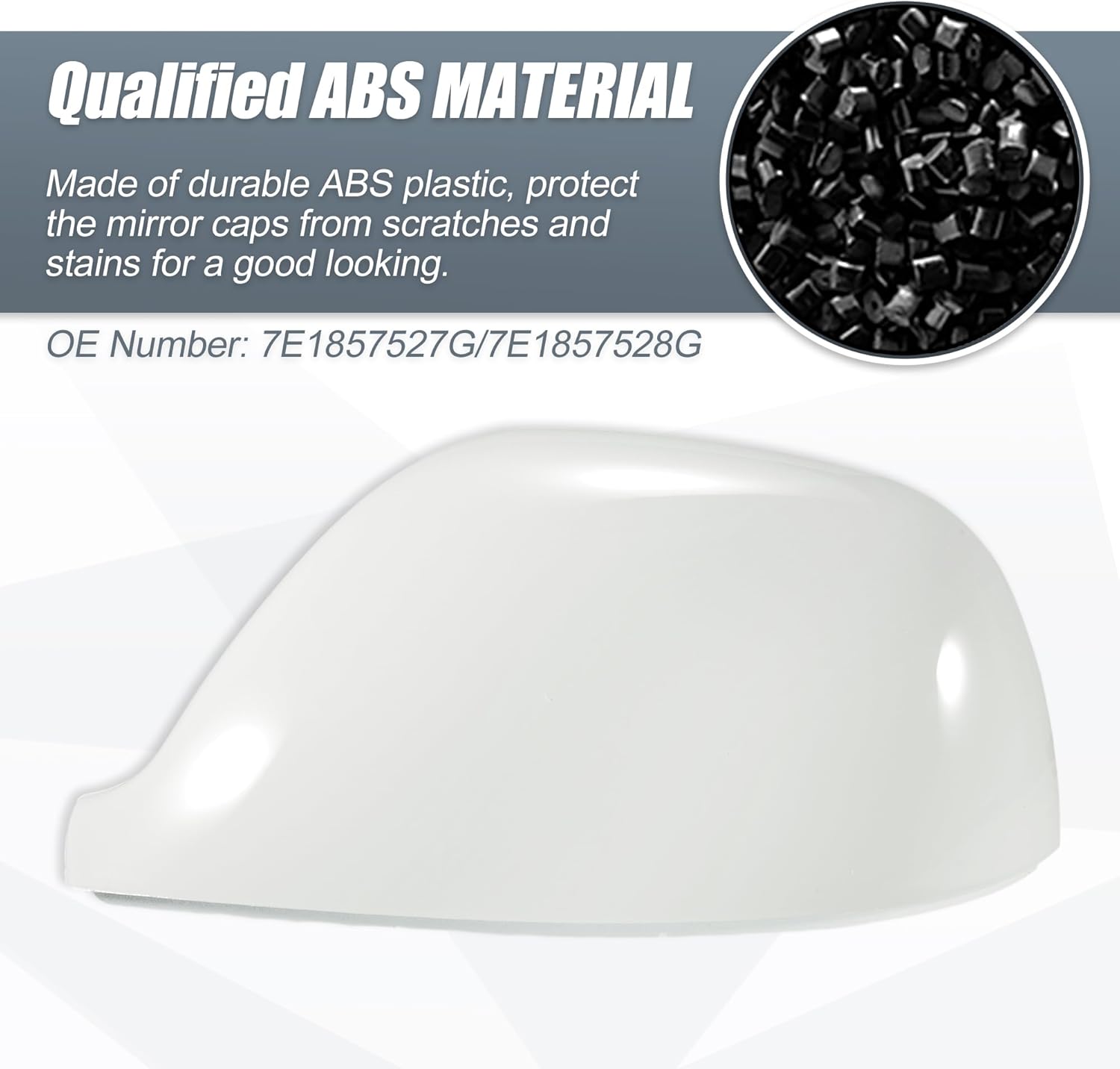 X AUTOHAUX Pair Car Rear View Driver Passenger Side Mirror Cover Cap Replacement White for Volkswagen Transporter T5 2010-2015 T6 2016-2019 Mirror Guard Covers Exterior Decoration Trims