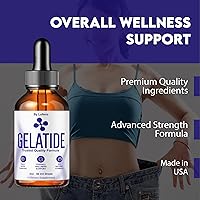 Vista 3 de Gotas de gelatida, Gela Tide Suplemento Líquido de Apoyo a la Pérdida de Apoyo Fórmula Equilibrio Forma Curvas Natural Bienestar Vitamina Máxima