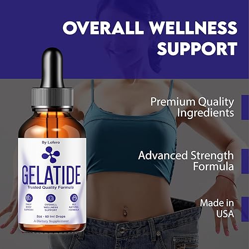 Miniatura 3 de Gotas de gelatida, Gela Tide Suplemento Líquido de Apoyo a la Pérdida de Apoyo Fórmula Equilibrio Forma Curvas Natural Bienestar Vitamina Máxima