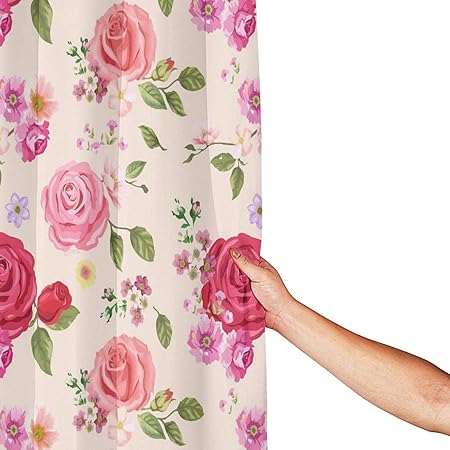 Amazon Co Jp おしゃれ バラ 花柄 シャワーカーテン 防カビ 防水 目隠し 速乾 厚手 高級 ユニットバス 浴室カーテン リング付き 取り付け簡単 間仕切り カーテン バス用品 お風呂 洗面所 ホーム キッチン