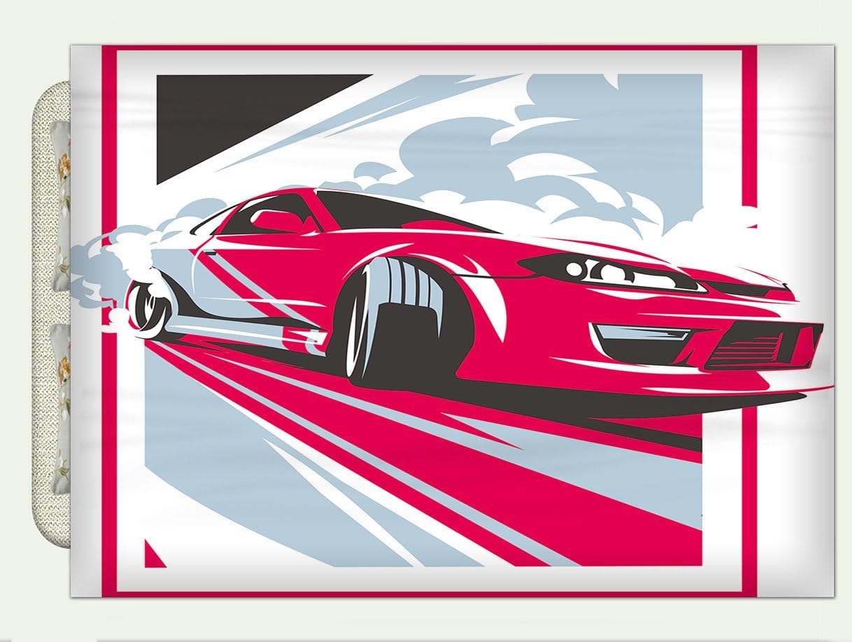 Ankeru Flannel Throw Blanket Burnout Car Japanese Drift Sport Car Jdm Racing Team Turbocharger Tuning Autumn Winter Warm Double Sides Print Blanketry, 87"W x 59"H