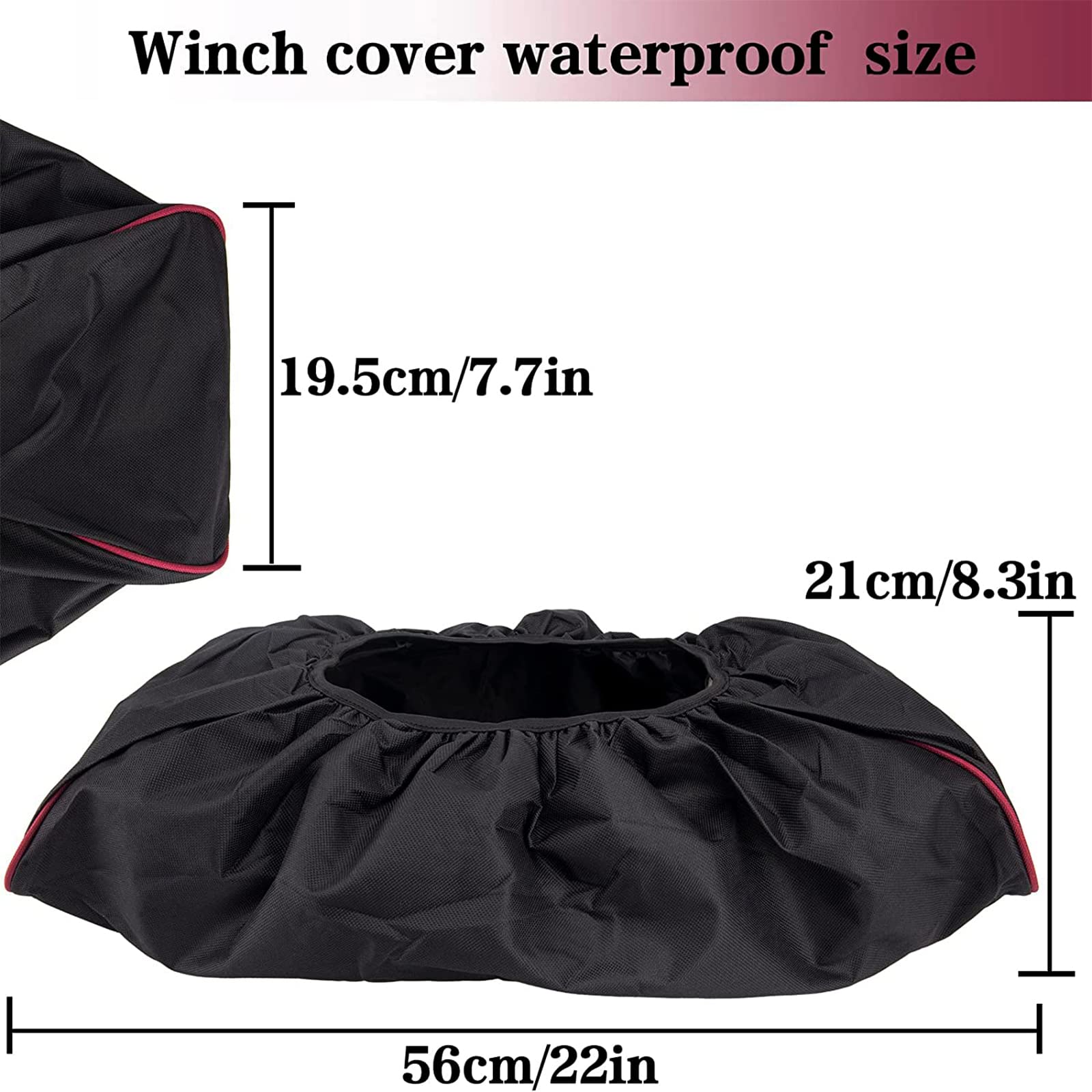 Heavy Duty 900D Oxford Waterproof Winch Cover - Fits 8500-17500 Lb Winches For Jeep, Truck, ATV