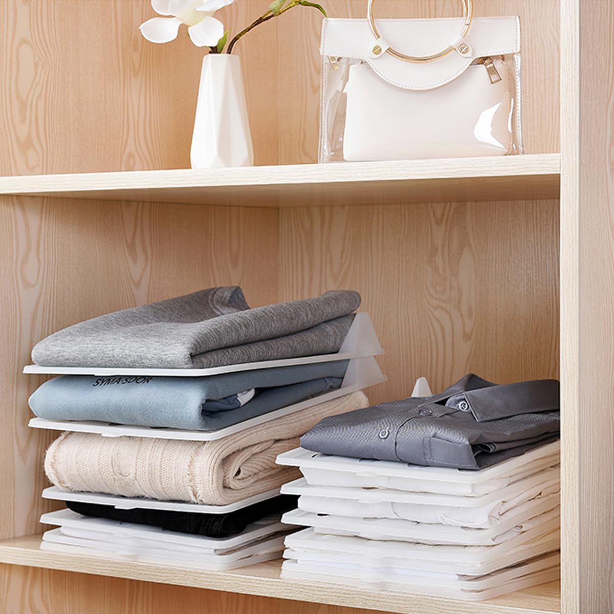 9-delige T-Shirt Organizer, Stapelbaar, Kast Organizer, Volwassenheid