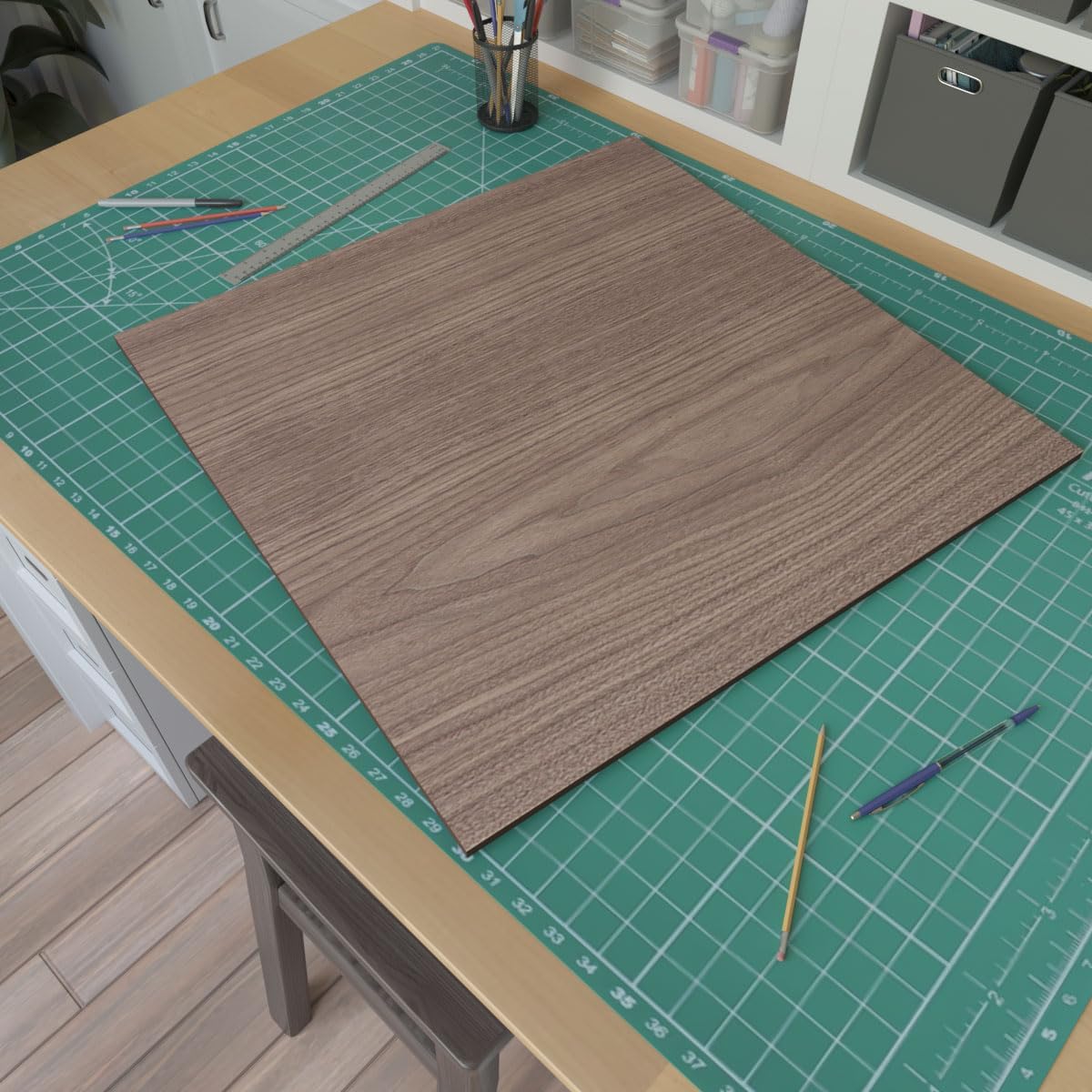 Ekena Millwork 23 3/4"W x 23 3/4"H x 3/8"T Wood Hobby Boards, Walnut (10-Pack)