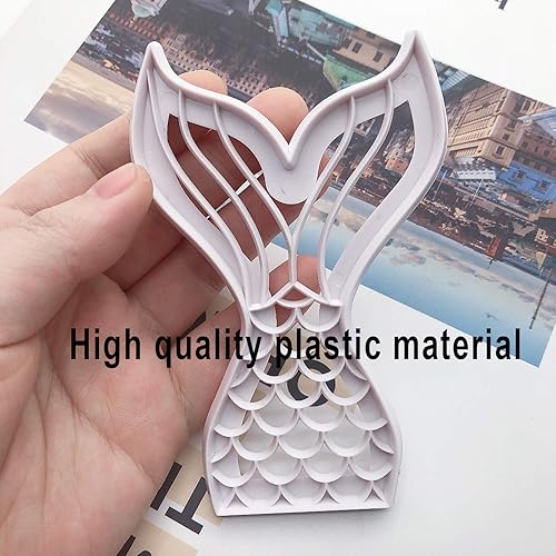 Miniatura 4 de Markeny Paquete de 8 moldes de fondant para tartas, moldes trilaterales de Hawaii y cola de sirena, moldes para galletas, moldes para pastelería de