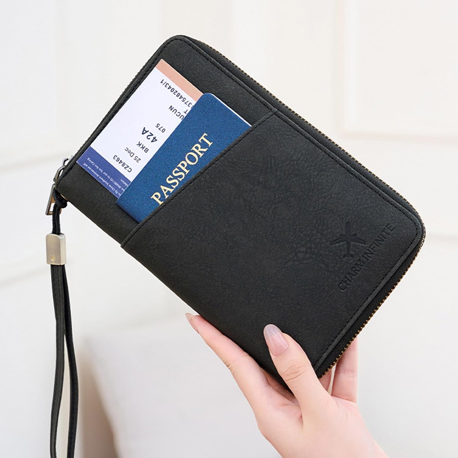 Passports Holder Cover for Travel Wallet Rfids Blocking Card Case Travel Wallet, Book Holders Unisex Holder Cover with Safe Zipper