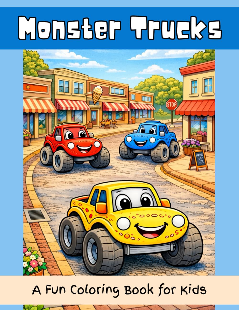 Monster Trucks: A Fun Coloring Book for Kids