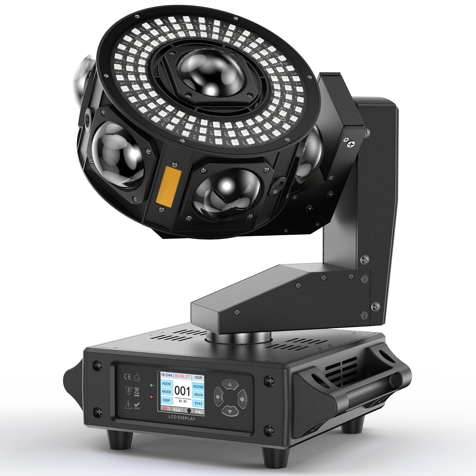 200W Moving Head LED RGBW Beam Discolicht Partylict 19CH/25CH Bühnenlicht für Partykeller Hochzeit Club Bar Scheinwerfer